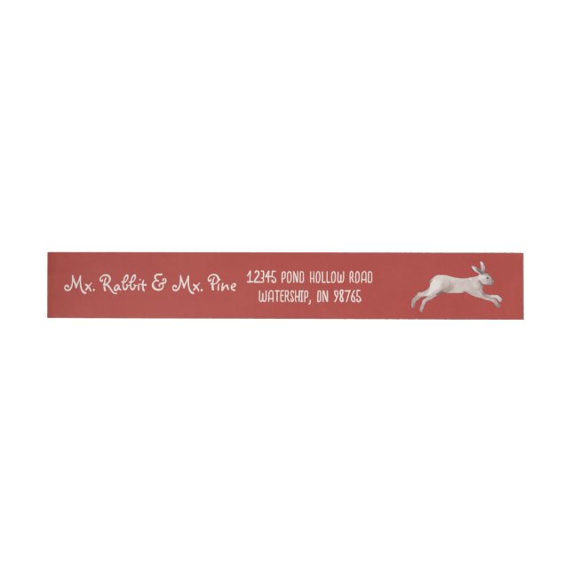 Bande Pour Adresse De Retour Lapin Serene Leaping - Rouge (Individuel)