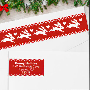 Bande Pour Adresse De Retour Lapins Blancs Jolies Bunnies Holiday Adresse de re