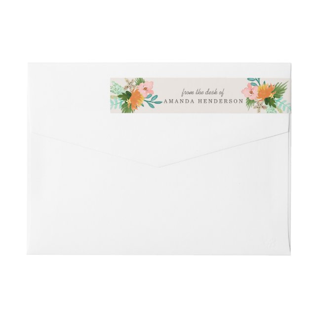 Bande Pour Adresse De Retour Littoral floral (Dos)