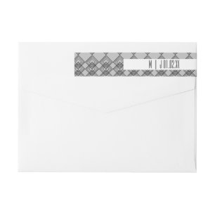 Bande Pour Adresse De Retour Logo de mariage moderne diamant géométrique noir