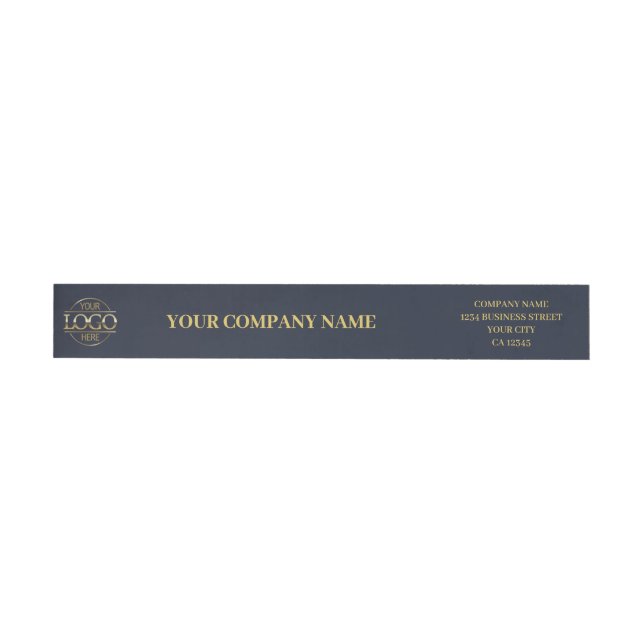 Bande Pour Adresse De Retour Logo professionnel bleu marine personnalisé minima (Individuel)