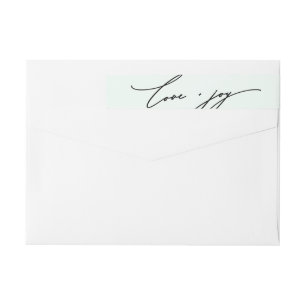 Bande Pour Adresse De Retour Love and Joy Calligraphy Mint Green Adresse de ret