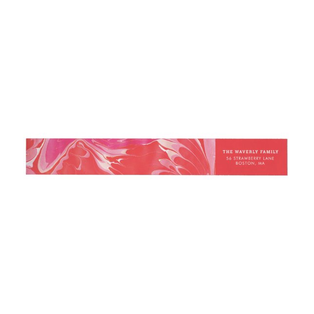 Bande Pour Adresse De Retour Marbre rouge merry (Individuel)
