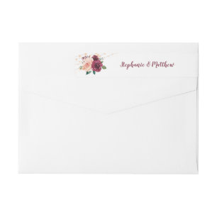 Bande Pour Adresse De Retour Mariage à cordes florales de Bourgogne