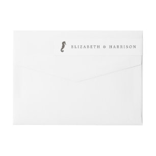 Bande Pour Adresse De Retour Mariage Clay Seahorse Beach