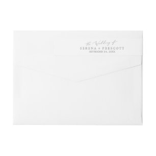 Bande Pour Adresse De Retour Mariage de calligraphie argentée
