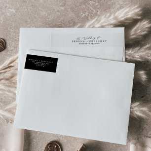 Bande Pour Adresse De Retour Mariage de calligraphie noire
