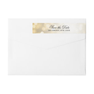 Bande Pour Adresse De Retour Mariage Enregistrer La Date Gold Parties scintilla