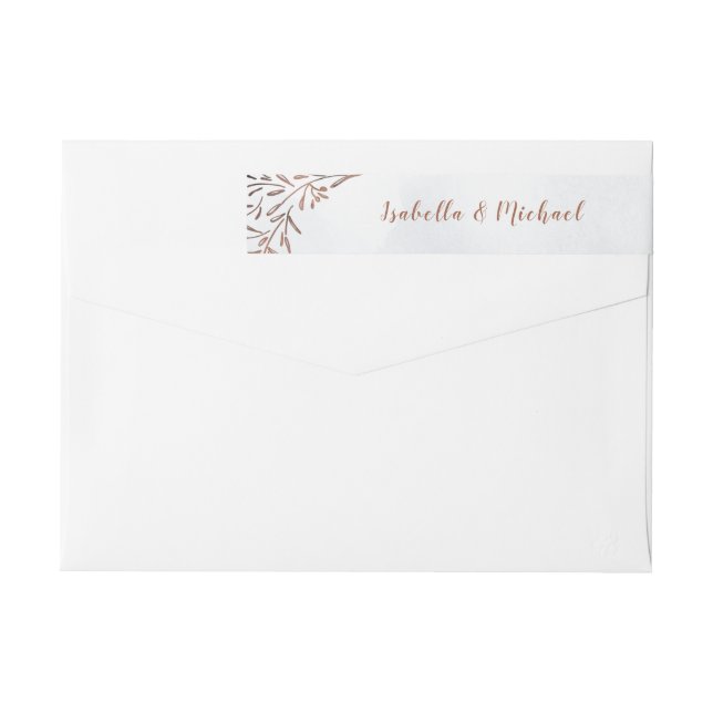 Bande Pour Adresse De Retour Mariage floral rustique bleu roux (Dos)