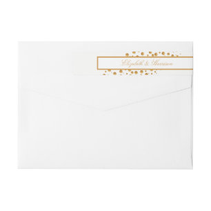 Bande Pour Adresse De Retour Mariage Gold Champagne Bubbles