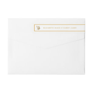 Bande Pour Adresse De Retour Mariage papillon vintage Parties scintillant or