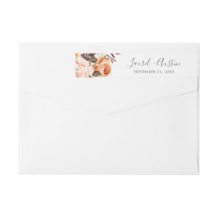 Bande Pour Adresse De Retour Mariage Rustic Earth Florals autour de l'Étiquett
