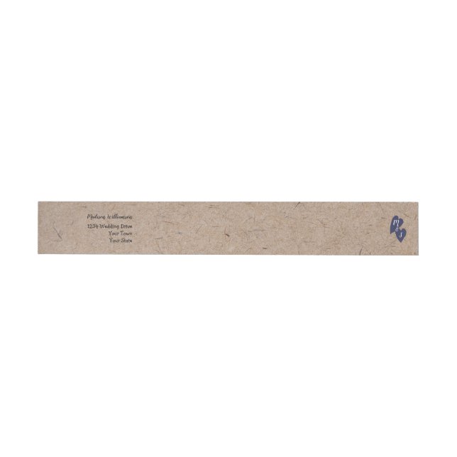 Bande Pour Adresse De Retour Mariage rustique | Kraft Monogramme Adresse de ret (Individuel)
