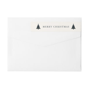 Bande Pour Adresse De Retour Marine Blue and Green Plaid Christmas Adresse de r