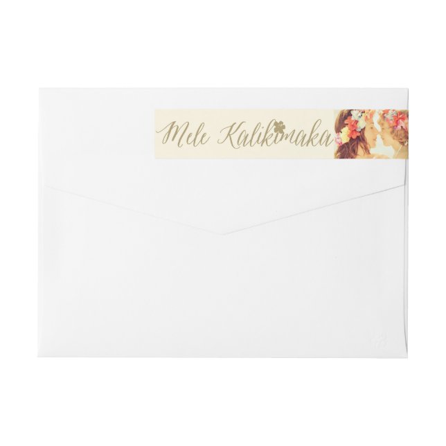 Bande Pour Adresse De Retour Mele Kalikimaka Simple Photo Adress (Dos)