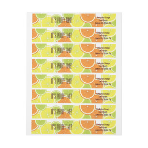 Bande Pour Adresse De Retour Mint Green Citrus Fruits Slices Adresse de retour