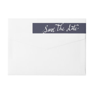 Bande Pour Adresse De Retour Moderne Enregistrer la date Typographie Script Mar