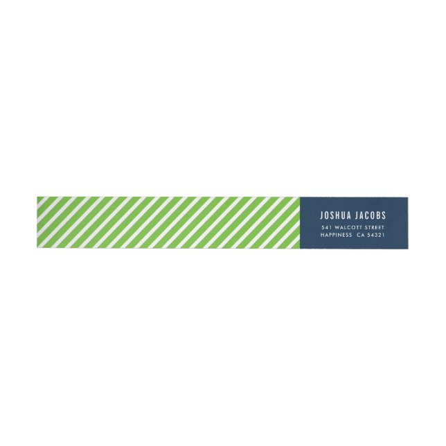 Bande Pour Adresse De Retour MODERNE GEOMETRIC stripe tendance nfl vert marine  (Individuel)