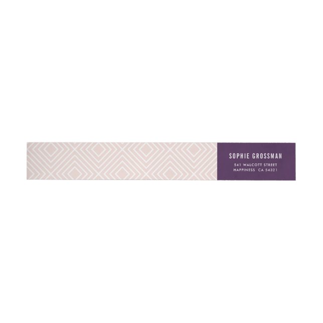 Bande Pour Adresse De Retour MODERNE GEOMÉTRIQUE diamant motif bosse d'aubergin (Individuel)