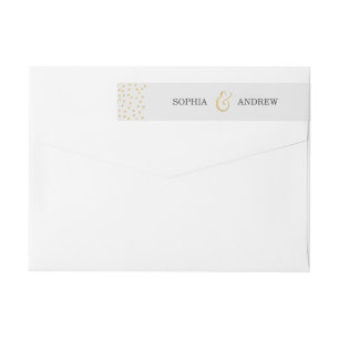 Bande Pour Adresse De Retour Monogramme de mariage vintage à parties scintillan