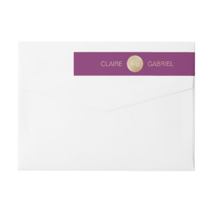 Bande Pour Adresse De Retour Monographie de mariage moderne minimaliste violet