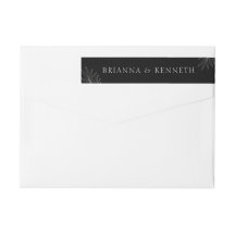 Noir élégant moderne avec Mariage feuille