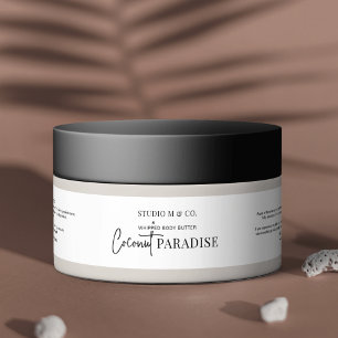 Bande Pour Adresse De Retour Noir et blanc minimaliste 4OZ 120g Cosmetic Jar