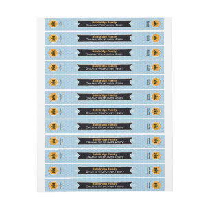 Bande Pour Adresse De Retour Noir Ribbon Honeypeb Blue Honey Jar