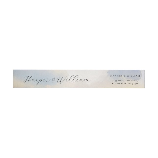 Bande Pour Adresse De Retour nuages aquarelle retour adresse envelopper autour  (Individuel)
