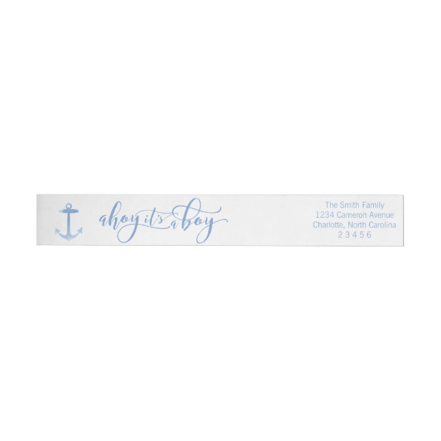 Bande Pour Adresse De Retour Oh c'est un bleu nautique calligraphique de garçon (Individuel)