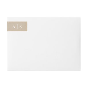 Bande Pour Adresse De Retour Papier de Faux Kraft - Rustic Monogramme Adresse d