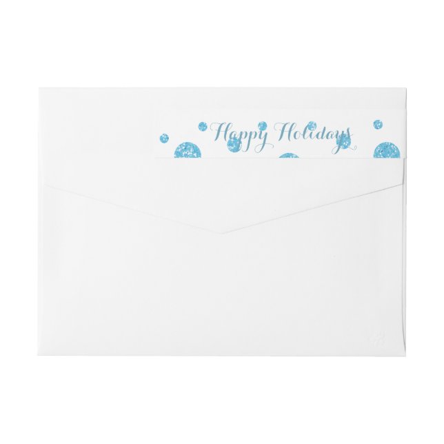 Bande Pour Adresse De Retour Parties scintillant Bleue Confetti Envelopper auto (Dos)