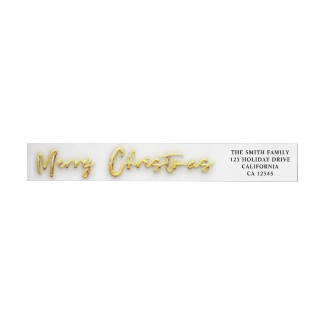 Bande Pour Adresse De Retour Parties scintillant d'or Festive Joyeux Noël (Individuel)