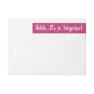 Bande Pour Adresse De Retour Parties scintillant ROSE SURPRISE Enveloppe retour