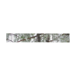 Bande Pour Adresse De Retour Photo hivernale sous le pin couvert de neige