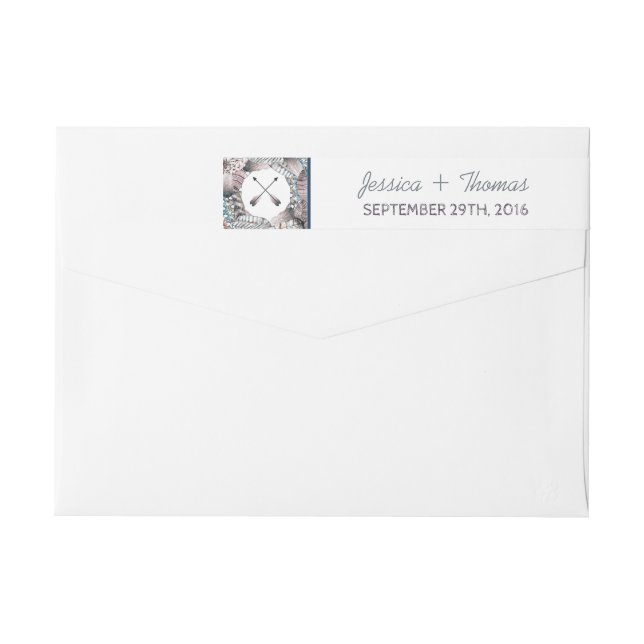 Bande Pour Adresse De Retour Plumes tribales modernes Mariage bohème (Dos)