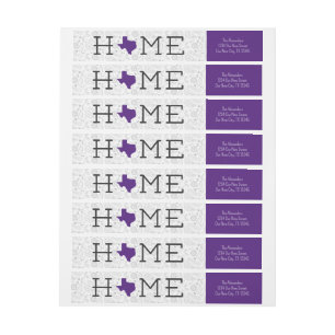 Bande Pour Adresse De Retour Purple HOME Texas