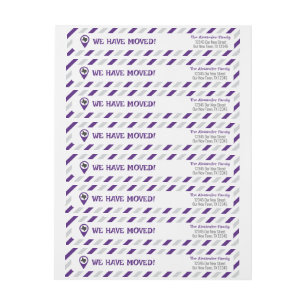 Bande Pour Adresse De Retour Purple Nous Avons Déménagé Déménagé
