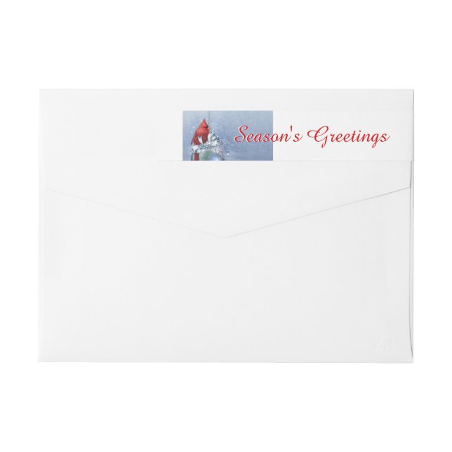Bande Pour Adresse De Retour Red Cardinal Holiday (Dos)