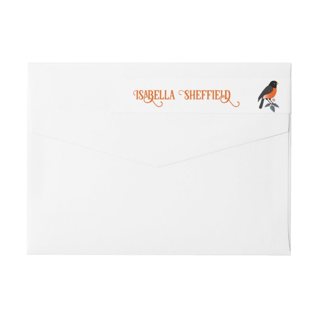 Bande Pour Adresse De Retour Robins Et Fleurs (Dos)