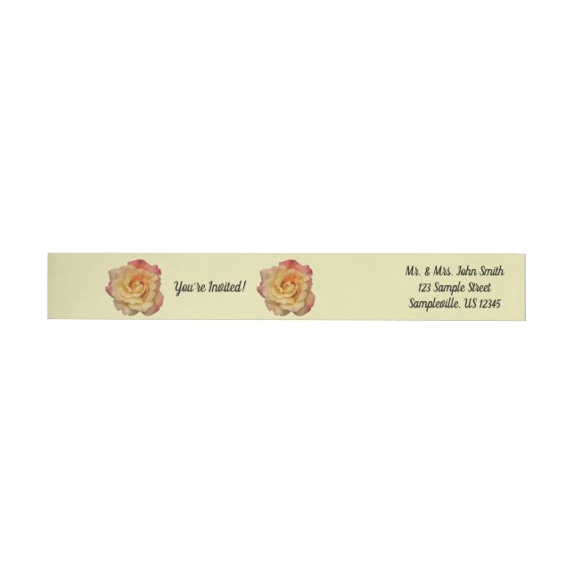 Bande Pour Adresse De Retour Rose Beautiful Pink and Yellow Floral (Individuel)