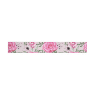 Bande Pour Adresse De Retour Roses aquarelle 22