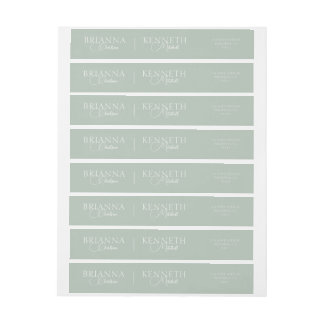 Bande Pour Adresse De Retour Sage élégant avec blanc moderne et Mariage de scri