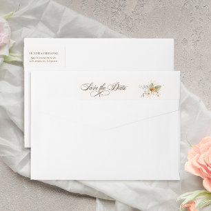 Bande Pour Adresse De Retour Script botanique Rose d'automne rustique