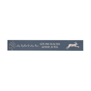 Bande Pour Adresse De Retour Serene Midnight Leap - Lapin & Pine Tree Midnight