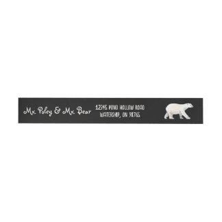 Bande Pour Adresse De Retour Serene Polar Bear sur Black