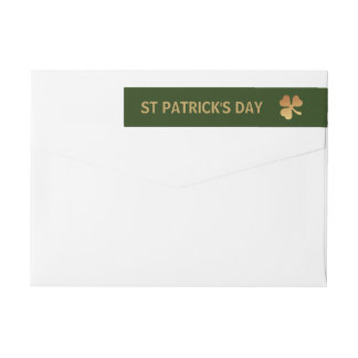 Bande Pour Adresse De Retour Shamrock Gold Foil, Saint Patrick's Day