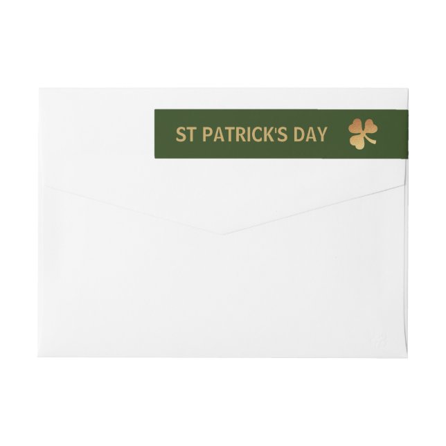 Bande Pour Adresse De Retour Shamrock Gold Foil, Saint Patrick's Day (Dos)