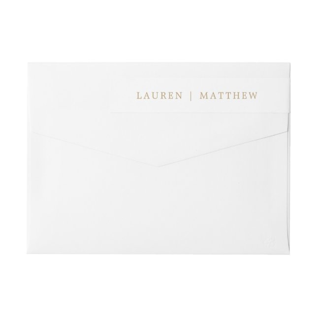 Bande Pour Adresse De Retour Simple Antique Gold Elegant Wedding Adresse de ret (Dos)