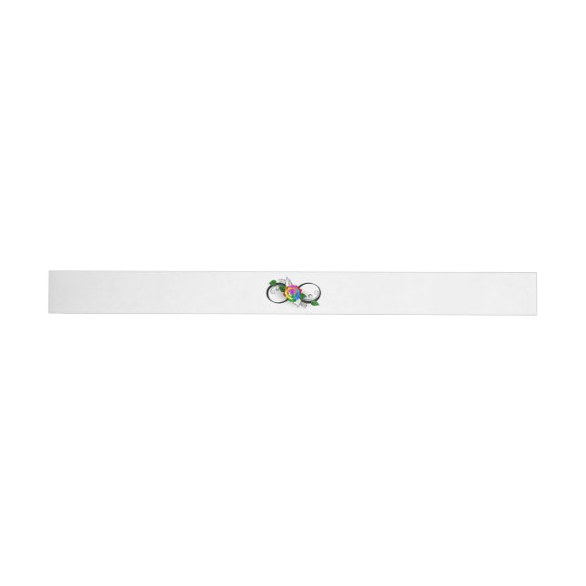 Bande Pour Adresse De Retour Symbole d'infini avec Rose arc-en-ciel (Individual)